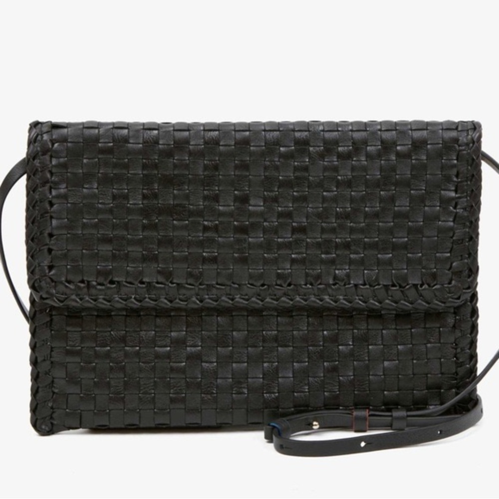 Clare V. Black Woven Checker Envelope Clutch NWT